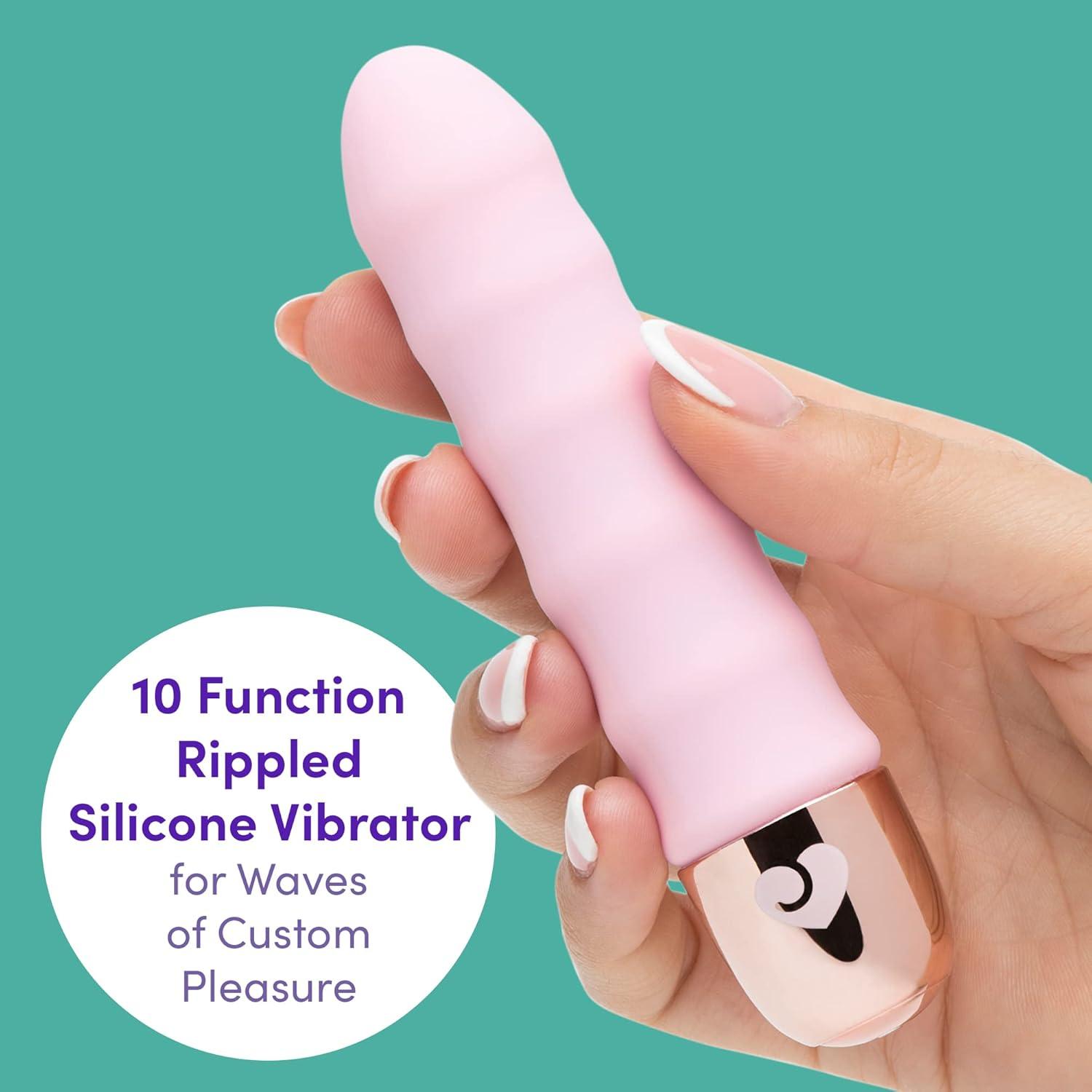 imageLovehoney Pink Ripple 10 Function Wavy Vibrator Silicone Waterproof amp Beginners FriendlyPink