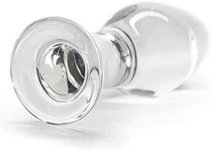 imageLovehoney Pure Pleasure Butt Plug 4 Inch Glass Anal Plug Tapered Tip with Flared Base Waterproof Clear
