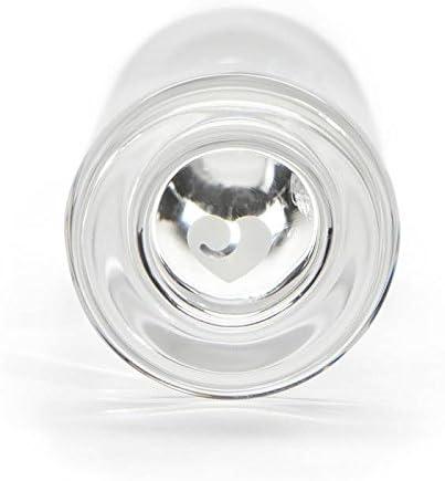 imageLovehoney Pure Pleasure Butt Plug 4 Inch Glass Anal Plug Tapered Tip with Flared Base Waterproof Clear