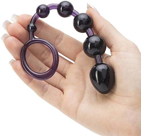 imageLovehoney Purple Anal Beads with Finger Loop Beginner Friendly 65 inch