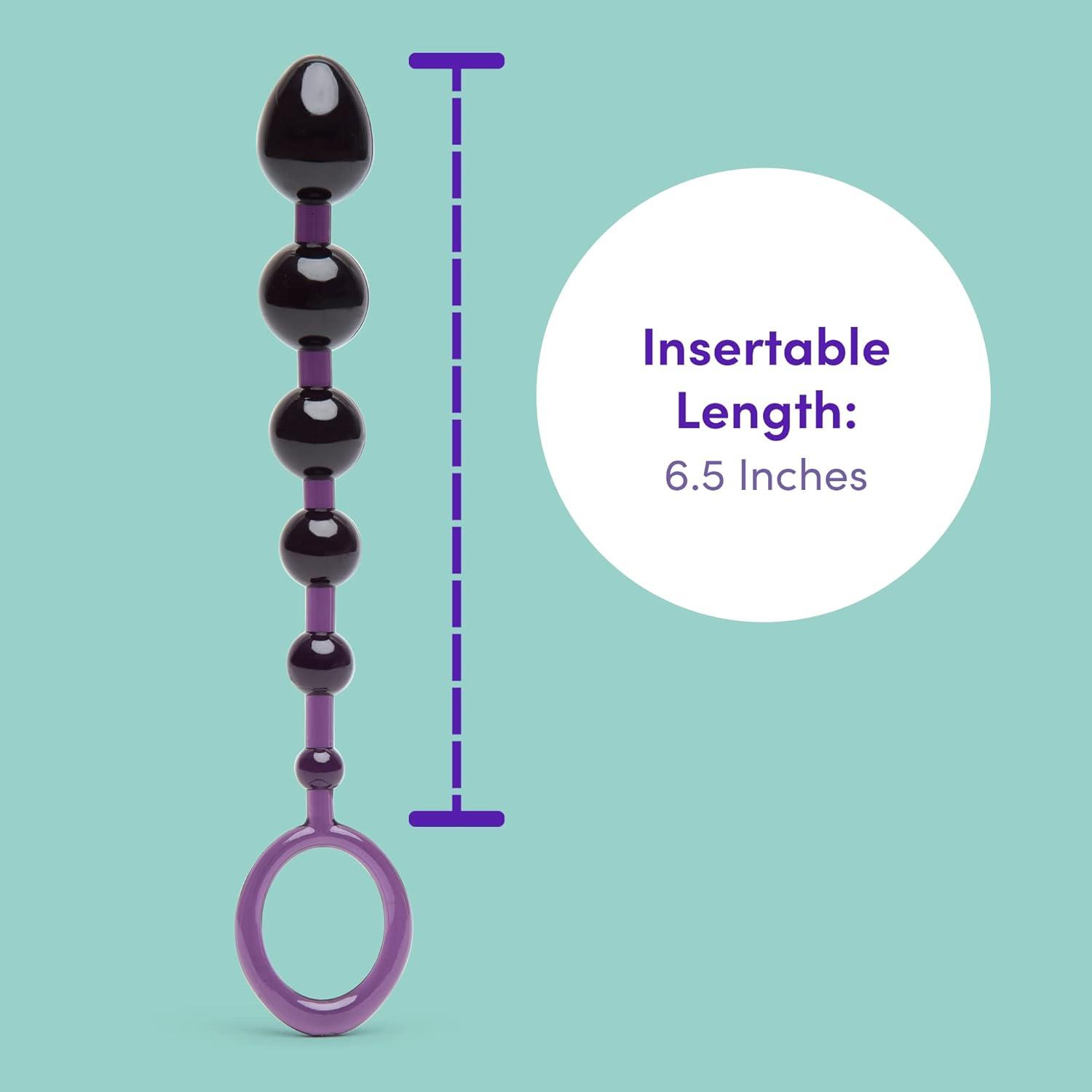 imageLovehoney Purple Anal Beads with Finger Loop Beginner Friendly 65 inch