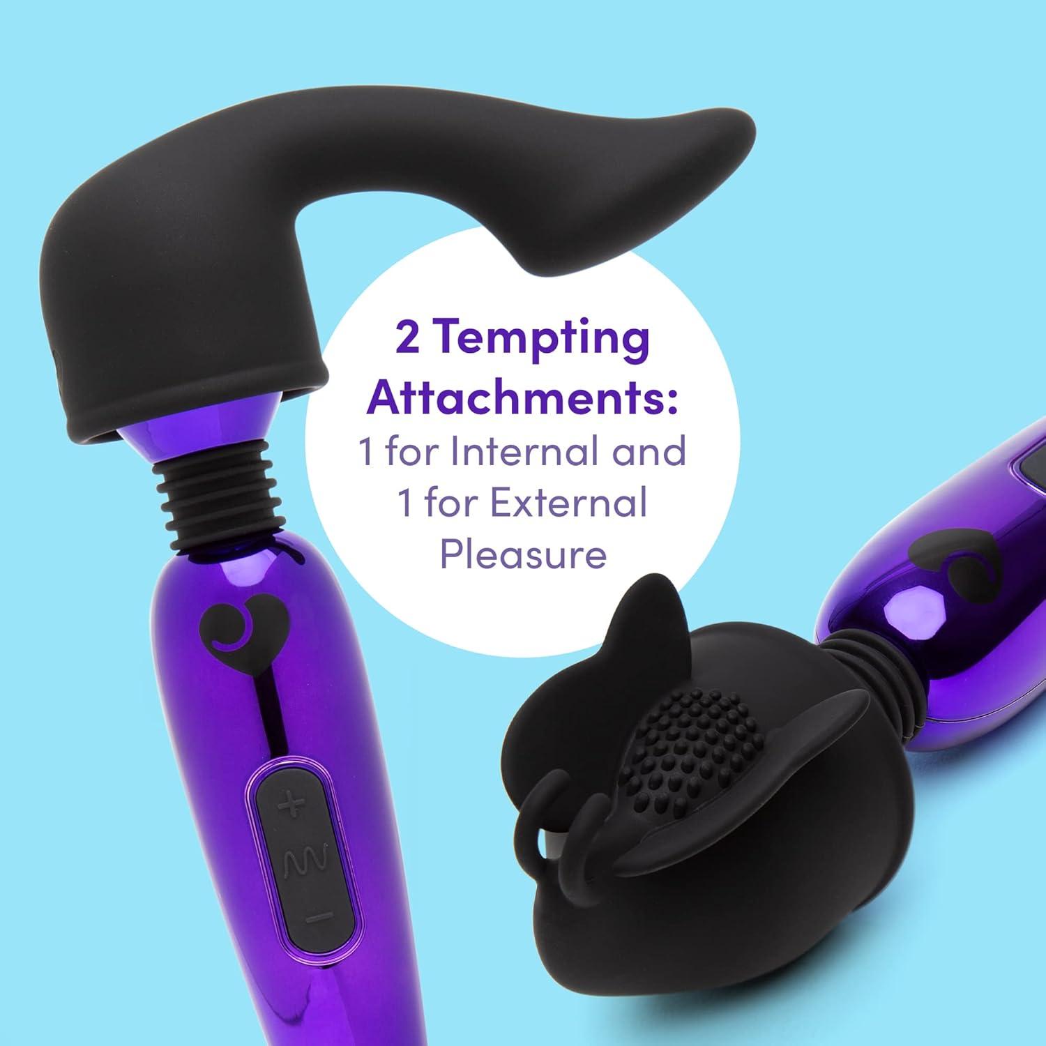 imageLovehoney Purple Power Mini Massage Wand Vibrator Kit Splash Proof and USB Rechargeable 4 pcs