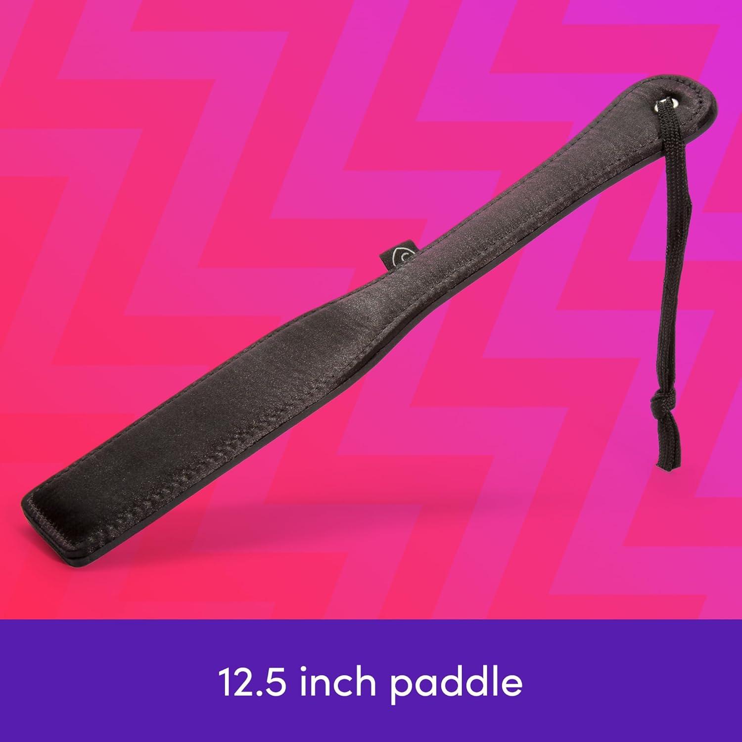 imageLovehoney Satin amp Leather Spanking Paddle BDSM Paddle with DualSided Faux Leather amp Satin Fetish Bondage Paddle for Impact Play Erotic Spanking Discipline amp Roleplay Kinky Sex Toy for Couples