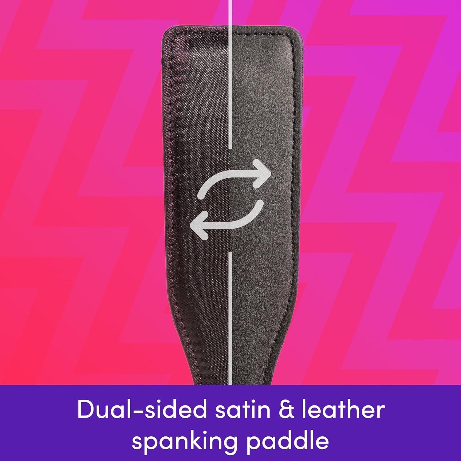 imageLovehoney Satin amp Leather Spanking Paddle BDSM Paddle with DualSided Faux Leather amp Satin Fetish Bondage Paddle for Impact Play Erotic Spanking Discipline amp Roleplay Kinky Sex Toy for Couples