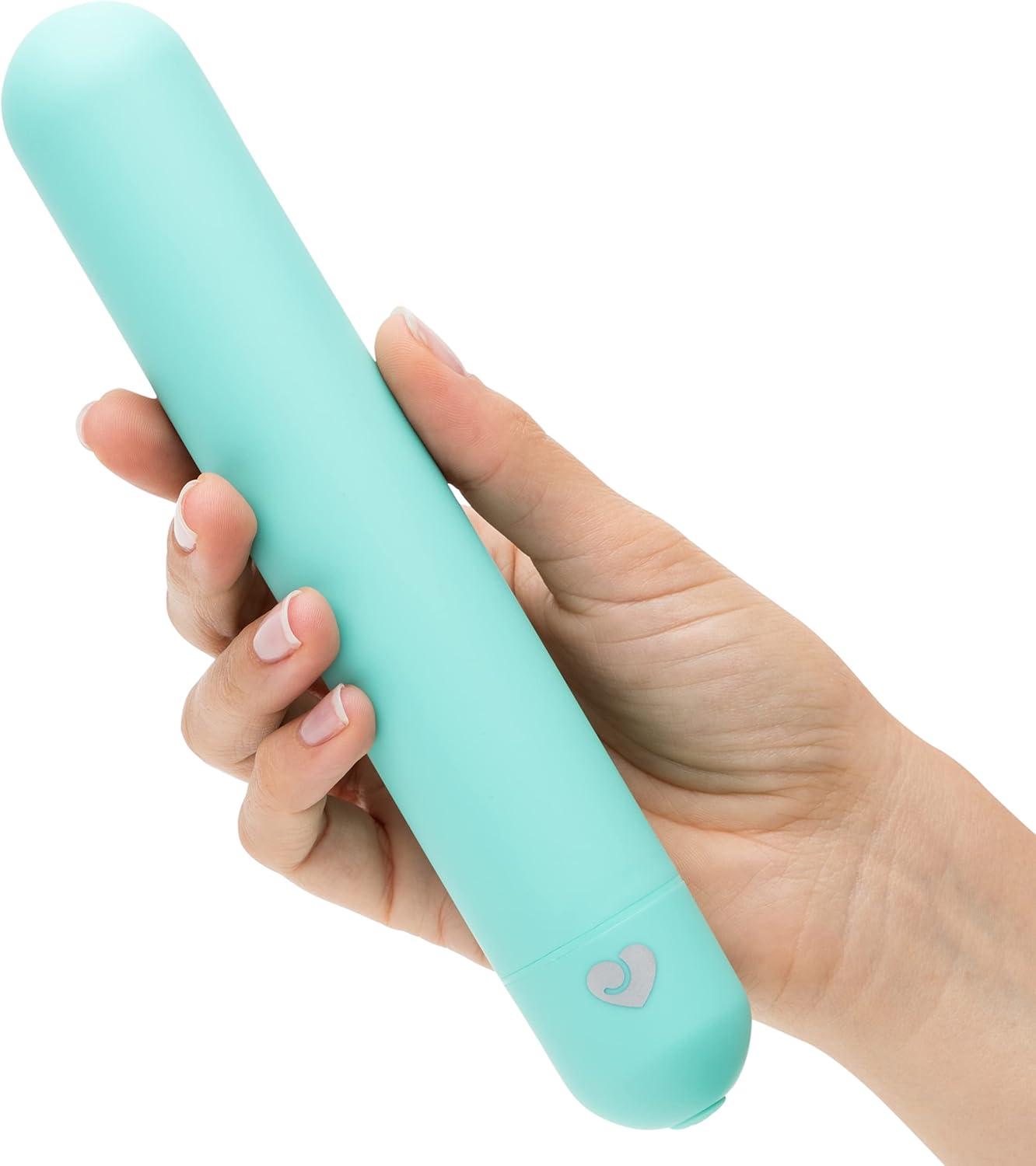 imageLovehoney Silencer Blue Classic Wand Massager with 10 Functions Rechargeable and Extra Quiet Beginner Friendly 7 inches