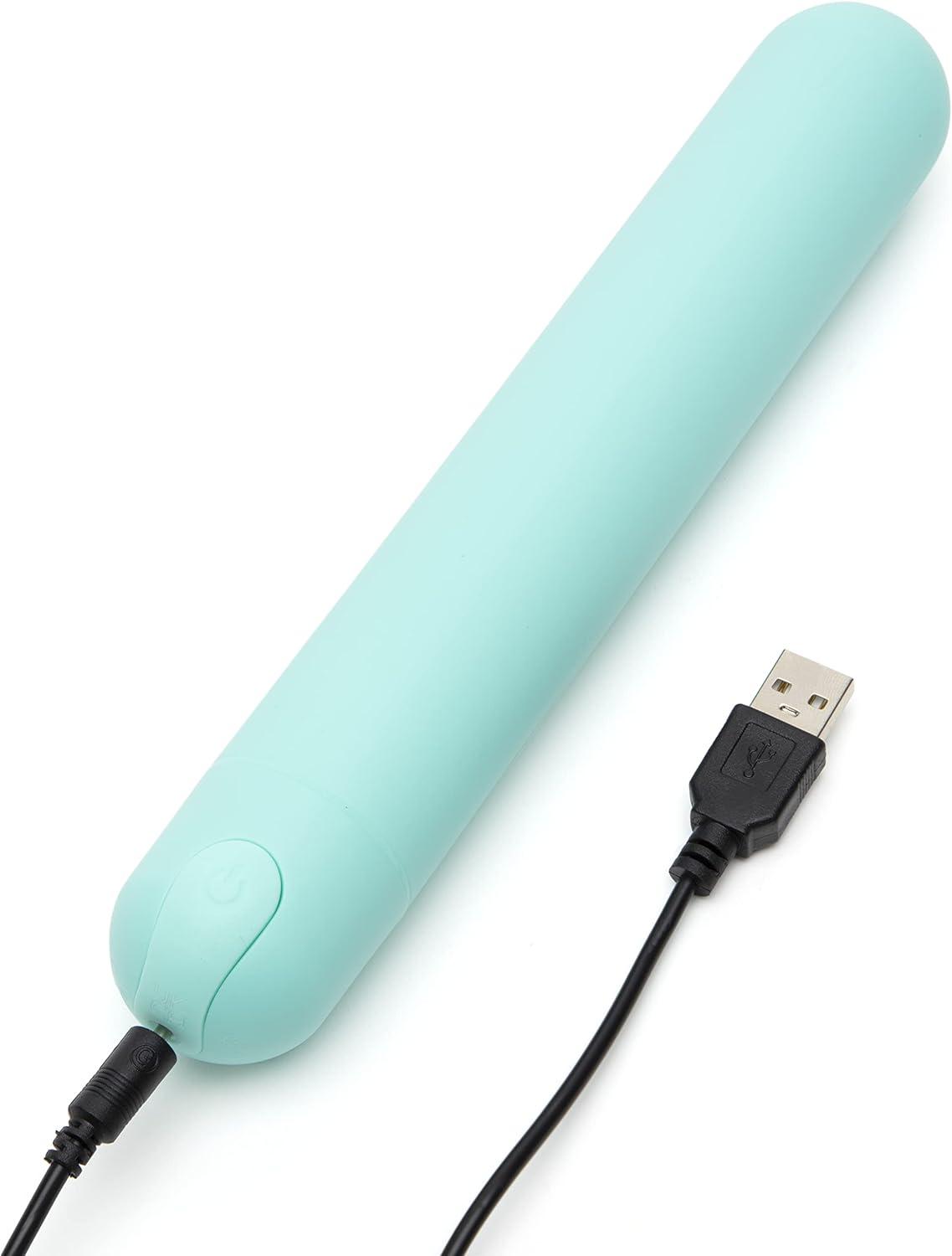 imageLovehoney Silencer Blue Classic Wand Massager with 10 Functions Rechargeable and Extra Quiet Beginner Friendly 7 inches