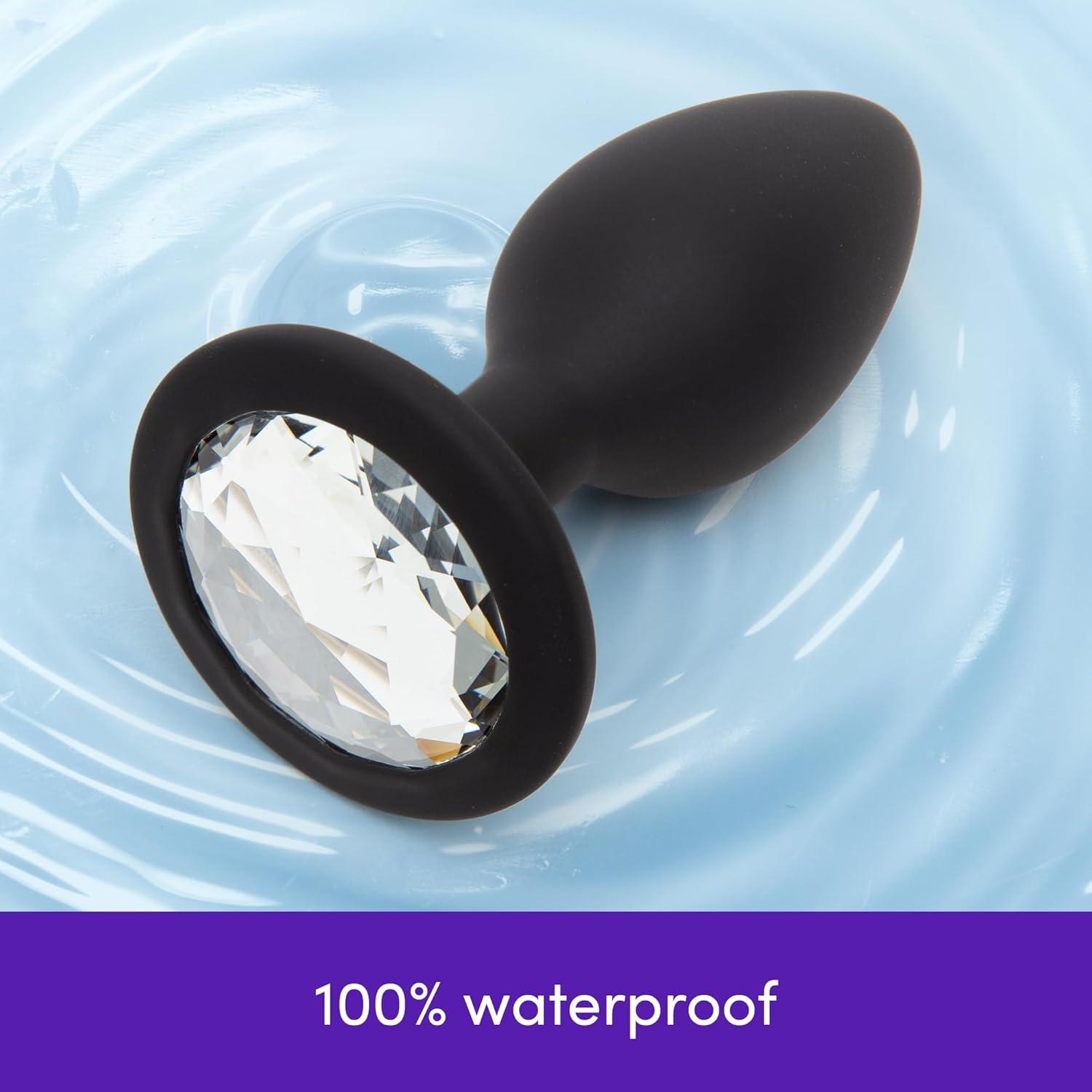 imageLovehoney Silicone Butt Plug Jewel Anal Sex Toys for Men Women Couples 3 Inch Beginners Adult Toys Anal Trainer Prostate Massaging Device Portable Butt Plug Male Sex Tool Black