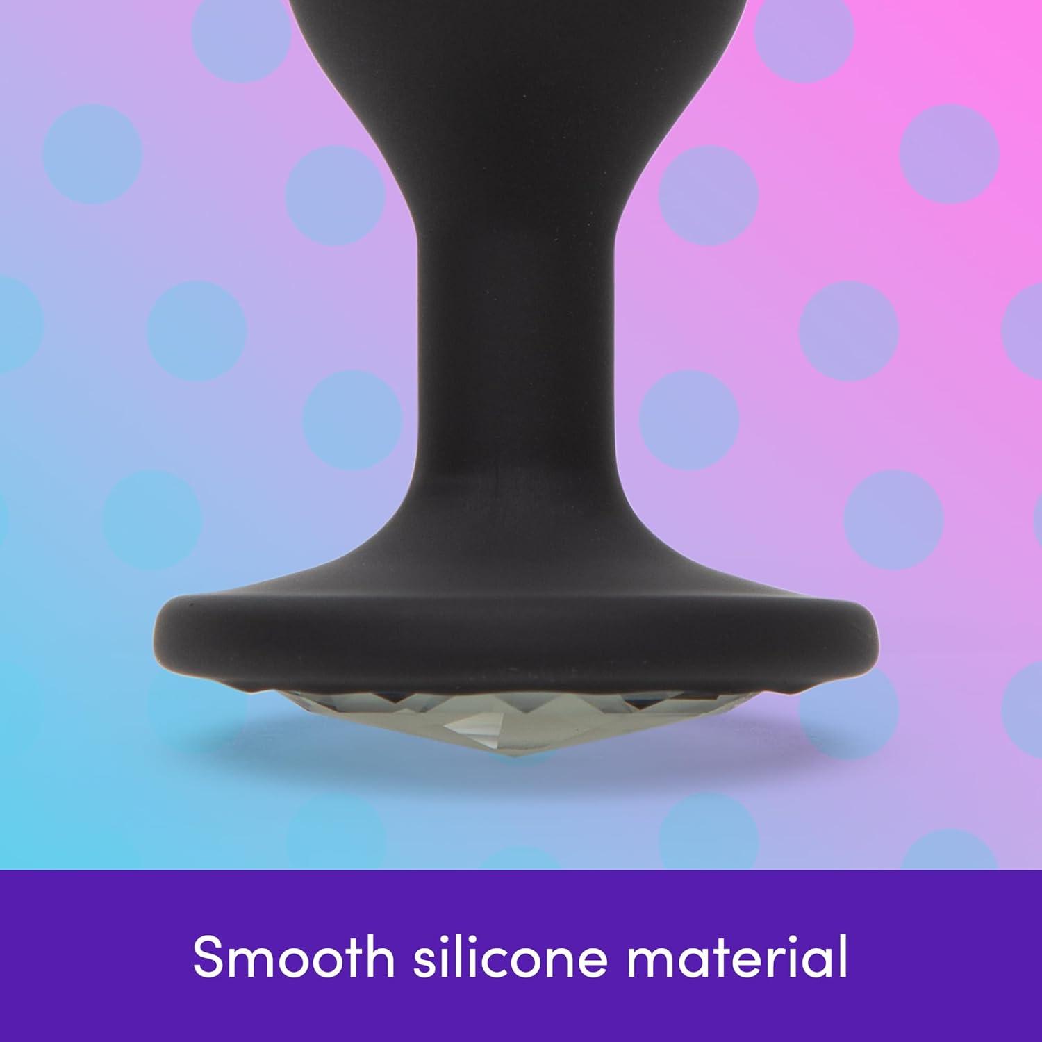imageLovehoney Silicone Butt Plug Jewel Anal Sex Toys for Men Women Couples 3 Inch Beginners Adult Toys Anal Trainer Prostate Massaging Device Portable Butt Plug Male Sex Tool Black