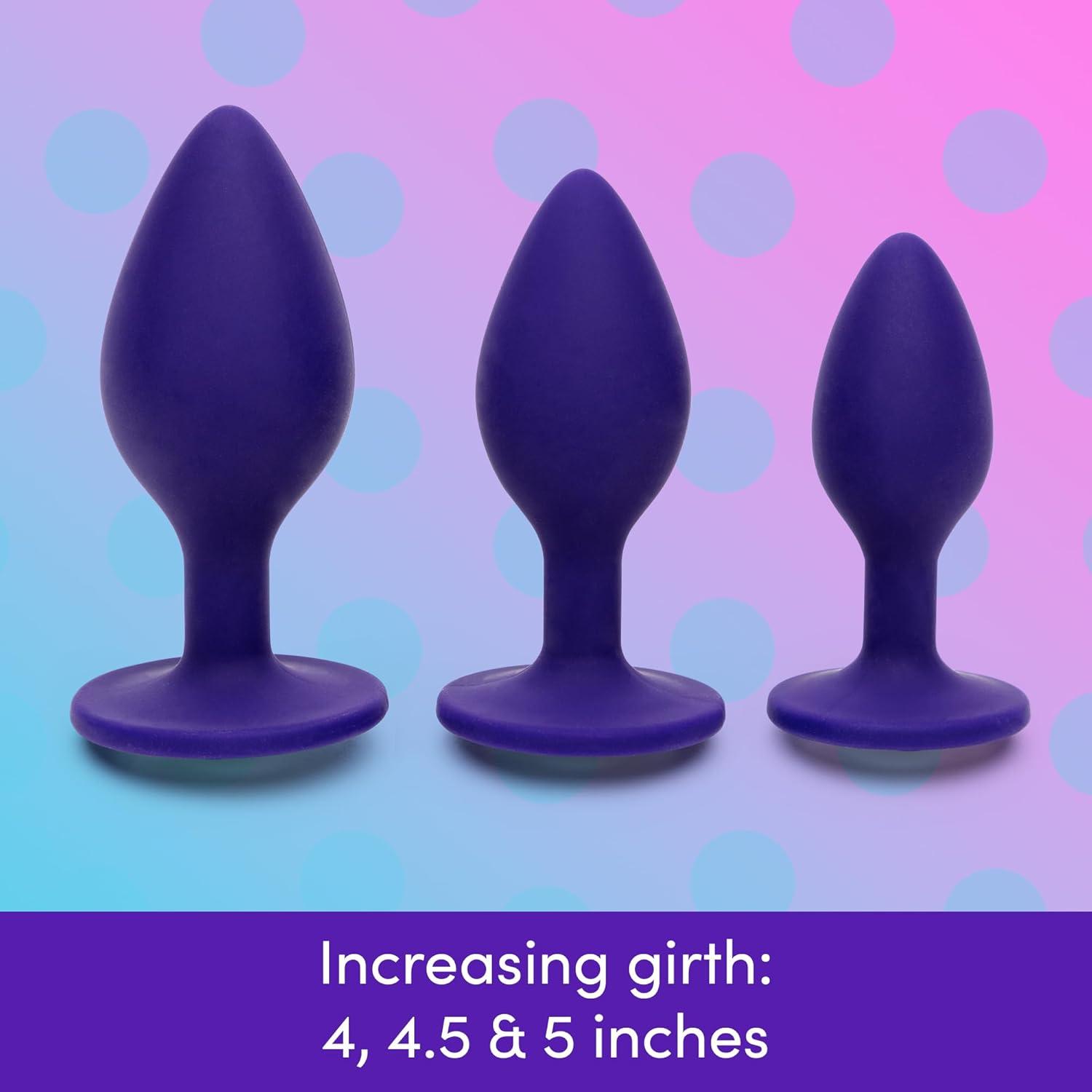 imageLovehoney Silicone Butt Plug Kit Jewelled 3 PCS Anal Training Set for Beginners Flared Anal Plugs for Men Women amp Couples Adult Sex Toys Small Medium amp Large Prostate Massager Adult Toy