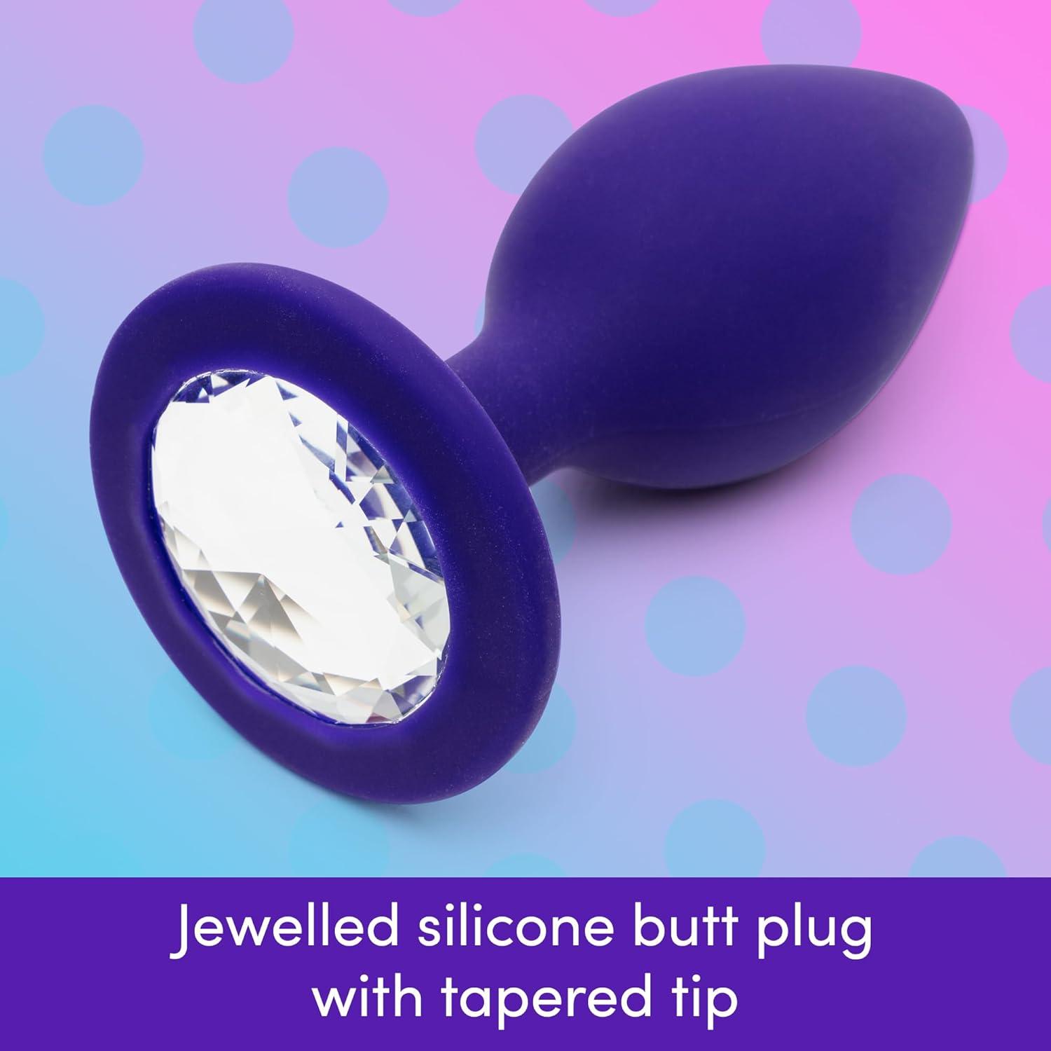 imageLovehoney Silicone Butt Plug Kit Jewelled 3 PCS Anal Training Set for Beginners Flared Anal Plugs for Men Women amp Couples Adult Sex Toys Small Medium amp Large Prostate Massager Adult Toy