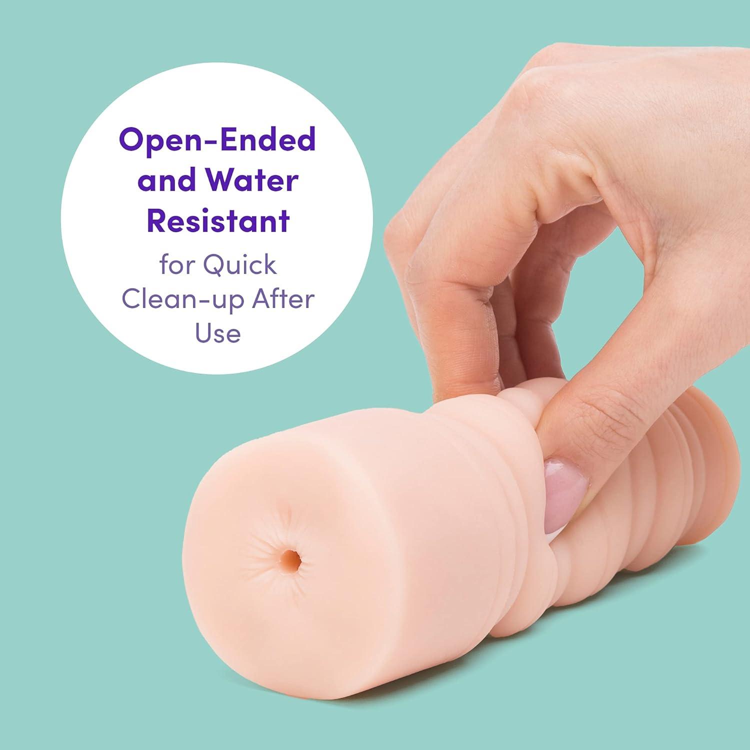 imageLovehoney Thrust Pro Mini Andi Ass Male Masturbator 5 Inch Extra Tight Anal Penetration with Ultra Ribbed Canal Vibrator Compatible Male Sex Toy Waterproof 205g Flesh Pink