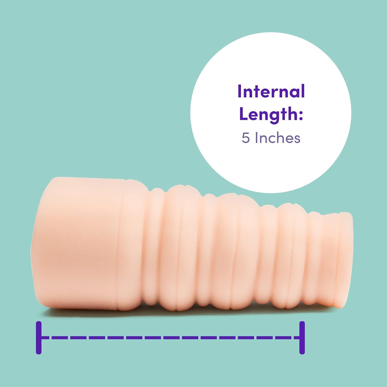 imageLovehoney Thrust Pro Mini Andi Ass Male Masturbator 5 Inch Extra Tight Anal Penetration with Ultra Ribbed Canal Vibrator Compatible Male Sex Toy Waterproof 205g Flesh Pink