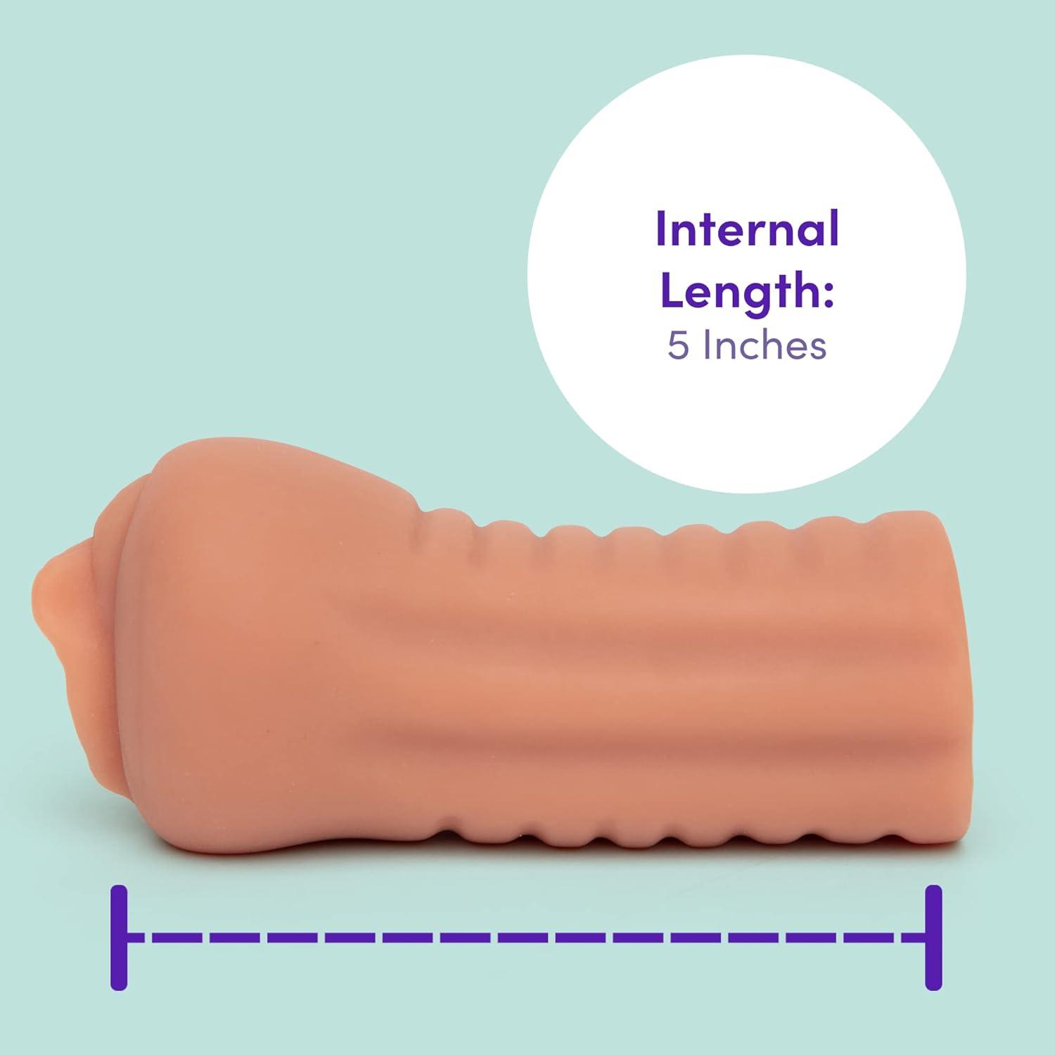 imageLovehoney Thrust Pro Mini Carina Male Masturbator 5 Inch Realistic Tight Vagina with Textured Canal Waterproof Vibrator Compatible Male Sex Toy Self Pleasure Sex Toys for Men 200g Flesh Tan