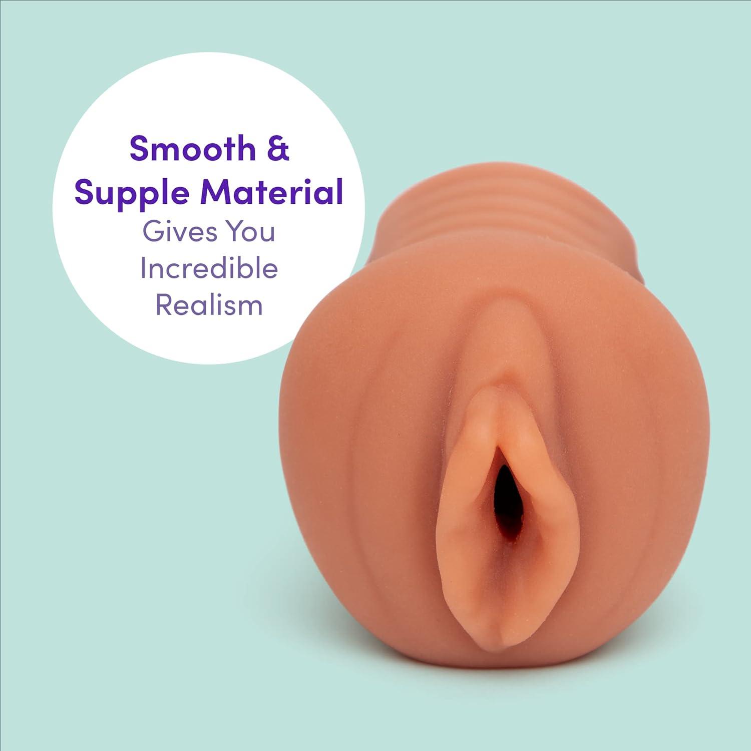 imageLovehoney Thrust Pro Mini Carina Male Masturbator 5 Inch Realistic Tight Vagina with Textured Canal Waterproof Vibrator Compatible Male Sex Toy Self Pleasure Sex Toys for Men 200g Flesh Tan