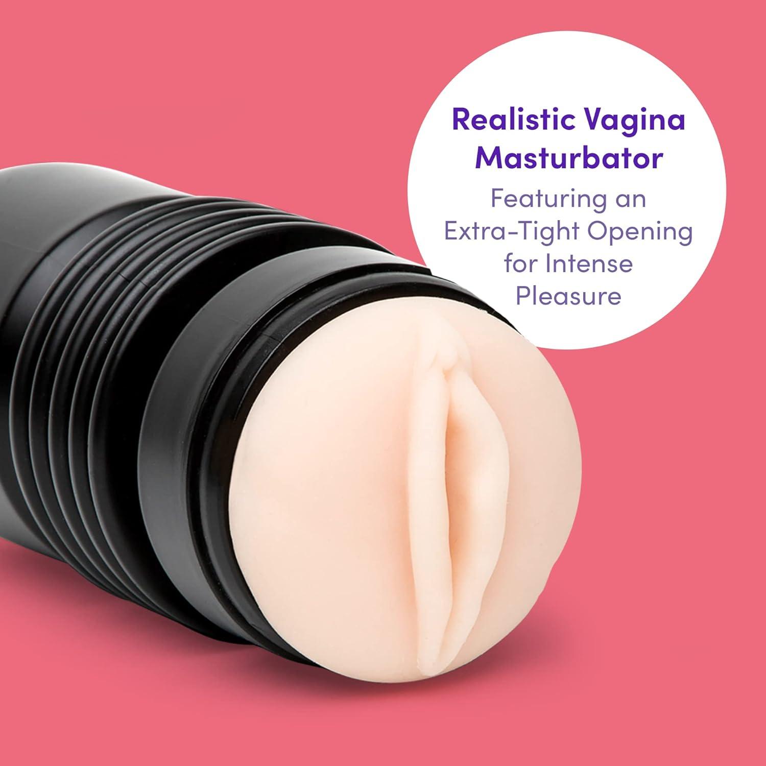 imageLovehoney Thrust Pro Ultra Abbie Male Masturbator Cup 6 Inch Extra Tight Realistic Vagina with Textured Canal Vibrator Compatible Male Sex Toy Self Pleasure Toy for Men Waterproof Flesh Pink