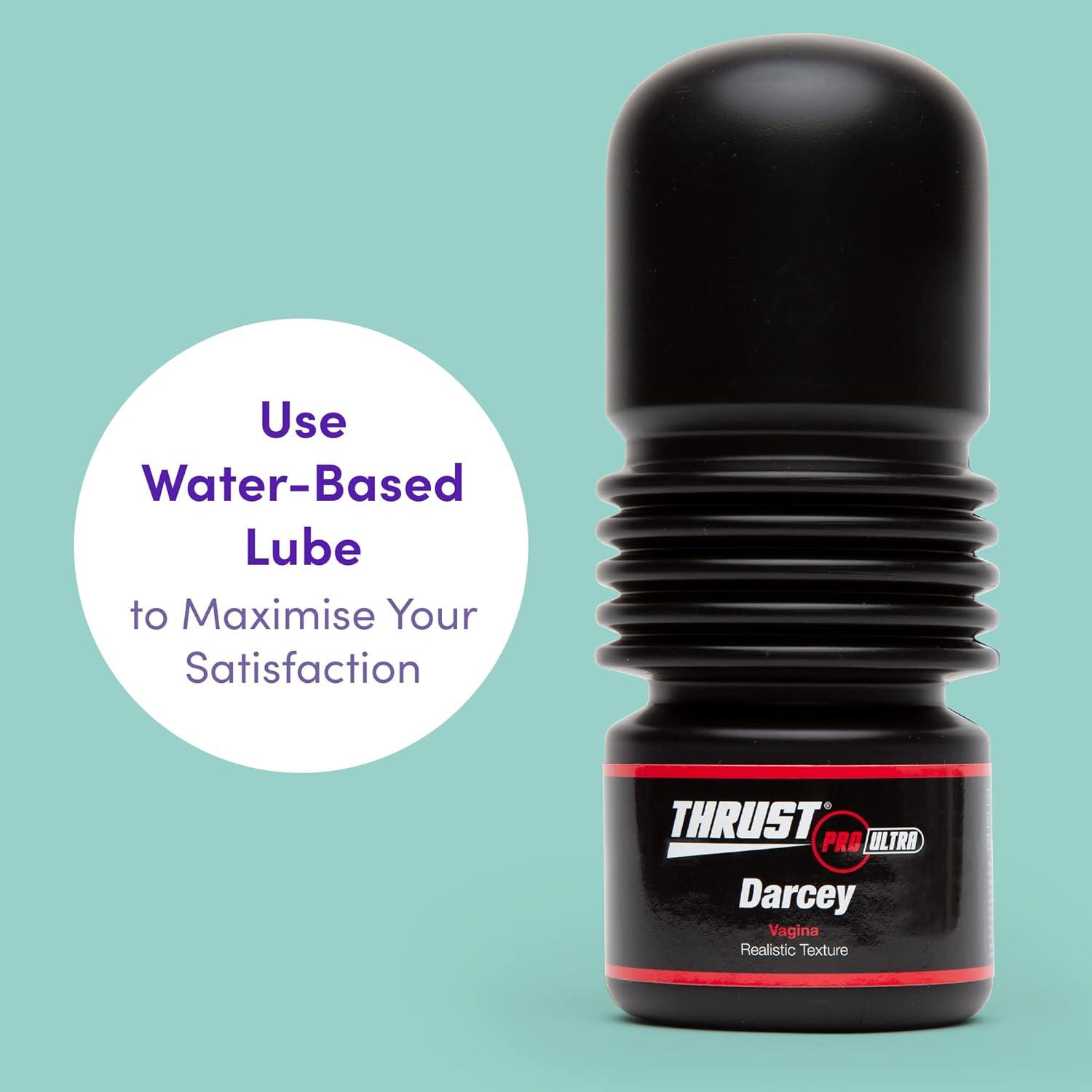 imageLovehoney Thrust Pro Ultra Darcey Male Masturbator Cup 7 Inch Realistic Textured Vagina with Adjustable Suction Control Self Pleasure Sex Toys for Men Waterproof Flesh Pink