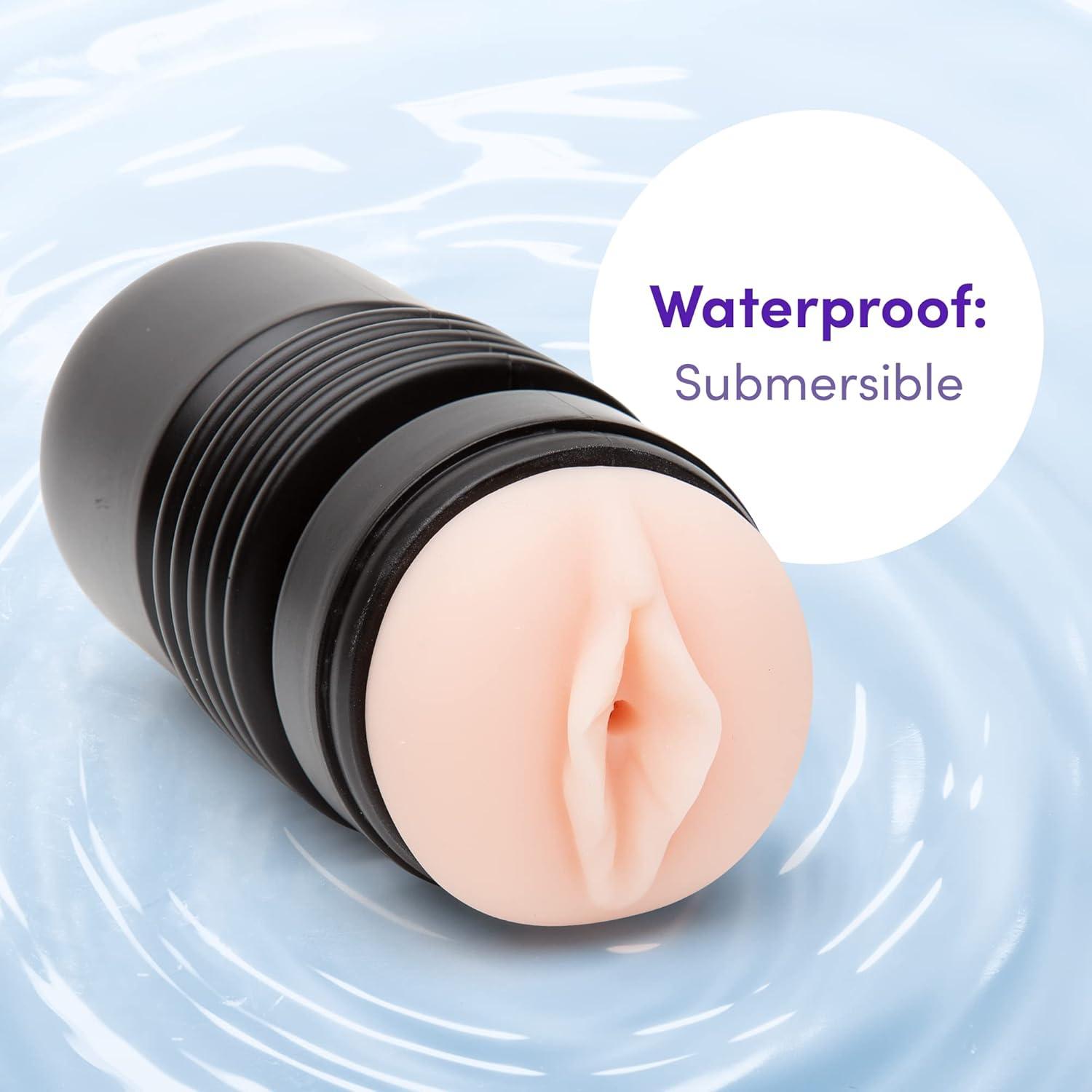 imageLovehoney Thrust Pro Ultra Darcey Male Masturbator Cup 7 Inch Realistic Textured Vagina with Adjustable Suction Control Self Pleasure Sex Toys for Men Waterproof Flesh Pink