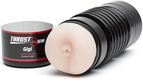 imageLovehoney Thrust Pro Ultra Gigi Double Ended Male Masturbator Cup 65 Inch Realistic Vagina amp Ass with Textured Canal Self Pleasure Sex Toys for Men Waterproof Flesh Pink