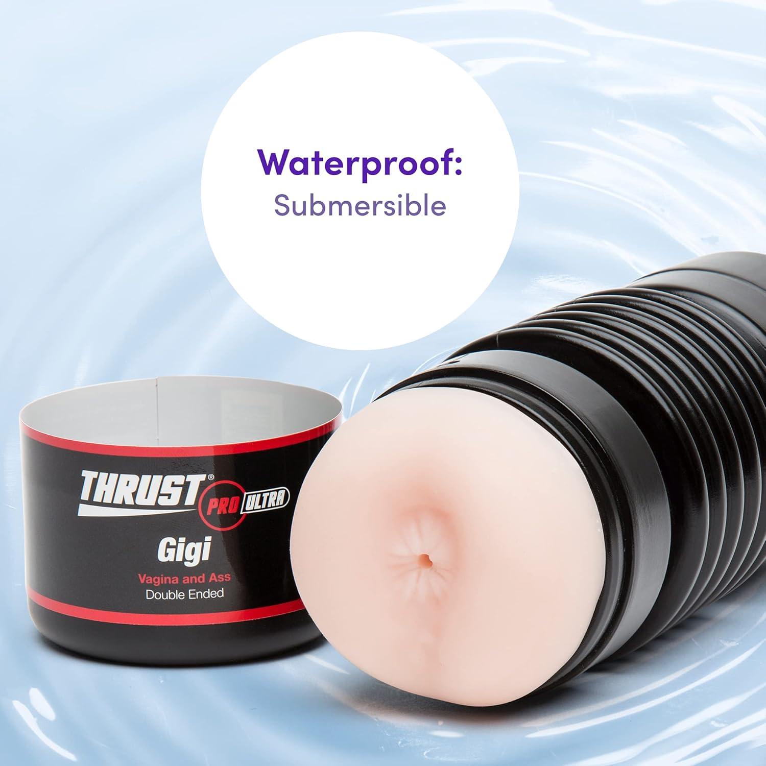 imageLovehoney Thrust Pro Ultra Gigi Double Ended Male Masturbator Cup 65 Inch Realistic Vagina amp Ass with Textured Canal Self Pleasure Sex Toys for Men Waterproof Flesh Pink