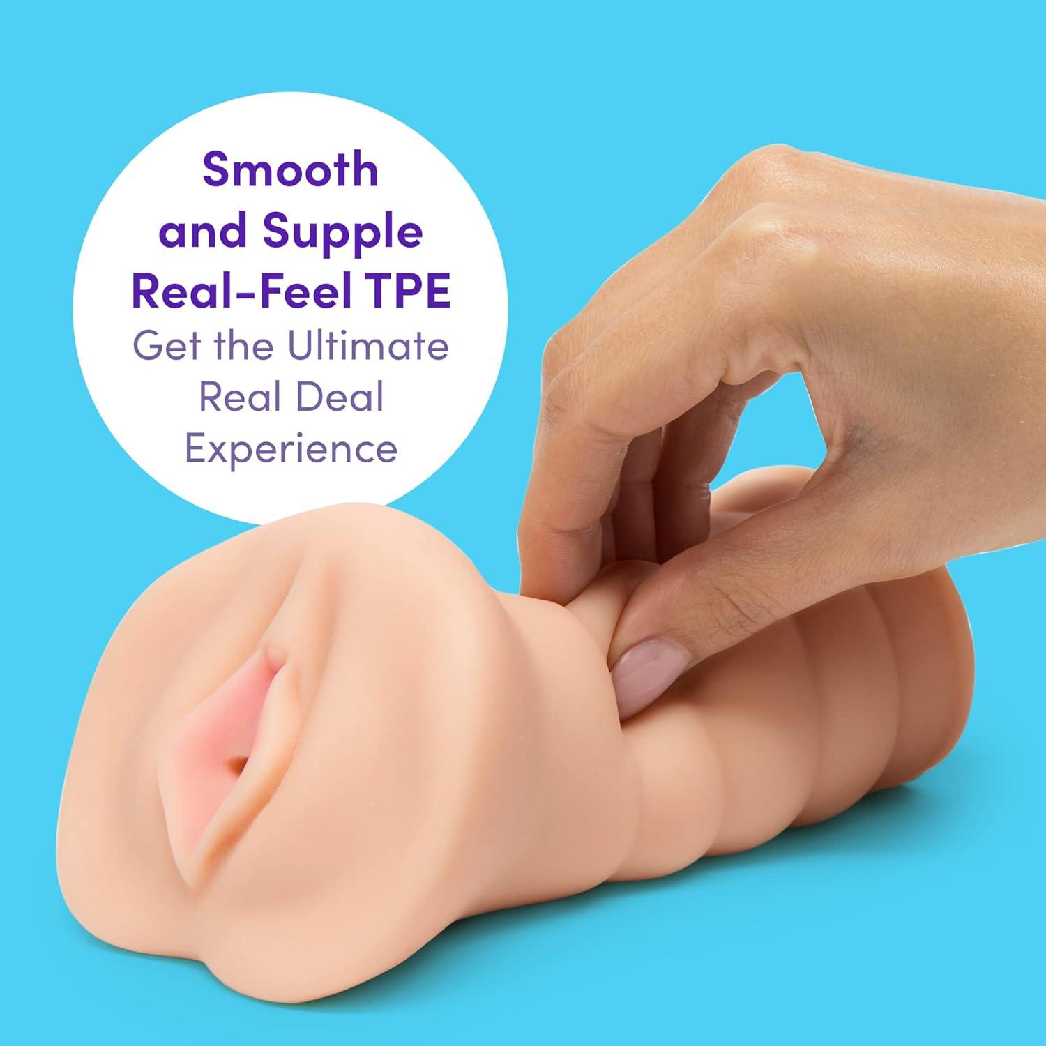 imageLovehoney Thrust Pro Ultra Holly Male Masturbator 6 Inch Realistic Tight Vagina Textured Canal Vibrator Compatible Male Sex Toy Self Pleasure Sex Toys for Men Waterproof 480g Flesh Pink