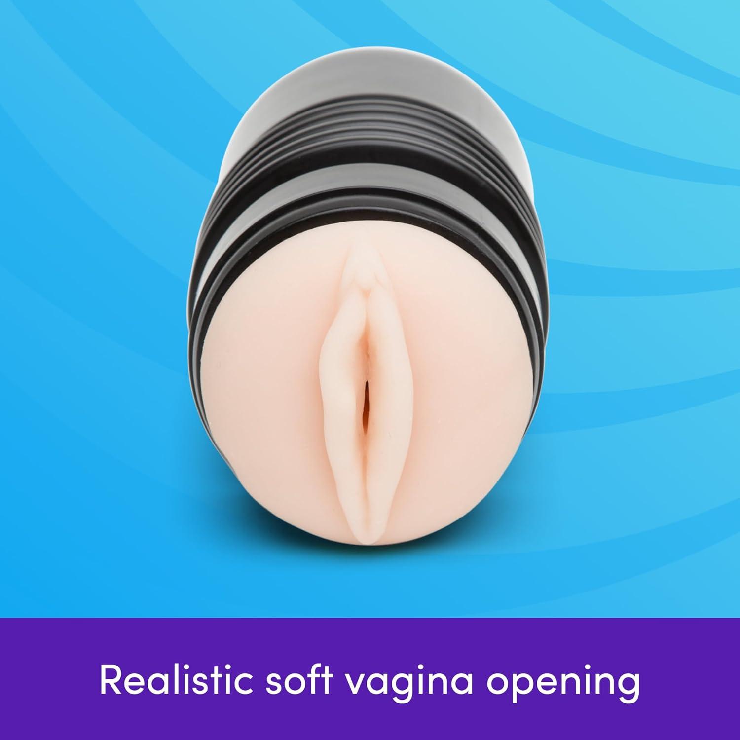 imageLovehoney Thrust Pro Ultra Zoey Male Masturbator Cup 6 Inch Realistic Vagina with Textured Canal Vibrator Compatible Male Sex Toy Self Pleasure Sex Toys for Men Waterproof Flesh Pink