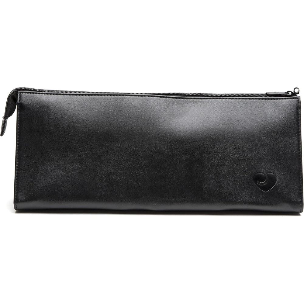 imageLovehoney Black Massage Wand Deluxe Soft Storage Case Faux Leather 14 x 55 x 35