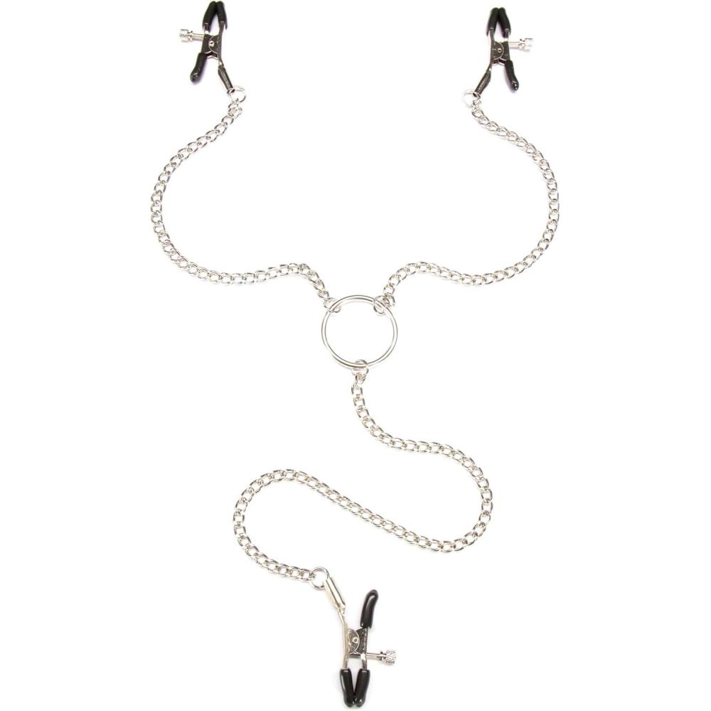 imageLovehoney Bondage Boutique Nipple Clamps amp Clit Clamp with Chain Adjustable Crocodile Clips with PVC Tips BDSM Bondage Toys for Couples amp Women Erotic Nipple Toys Adult Sex Toys for Beginners