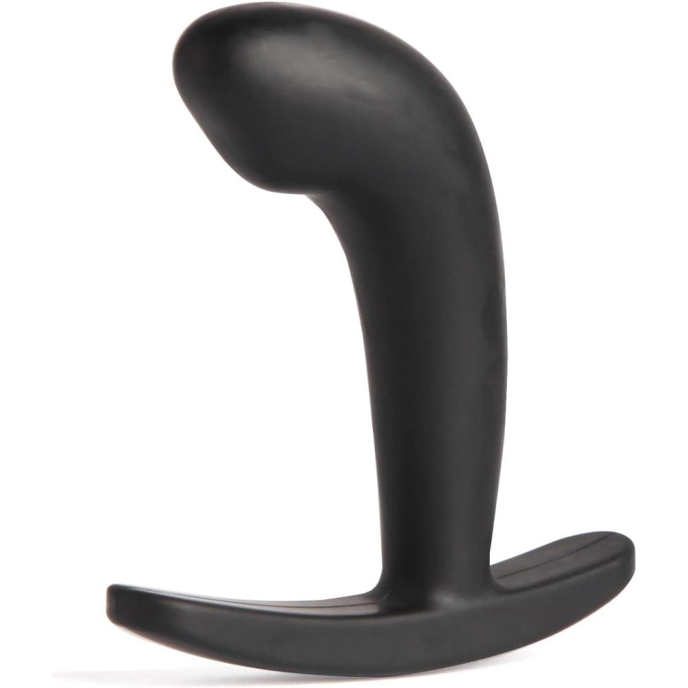 imageLovehoney Booty Buddy Butt Plug 35 Inch Silicone Anal Plug Smooth Curved Prostate Massager with Wide TBar Base Waterproof Black