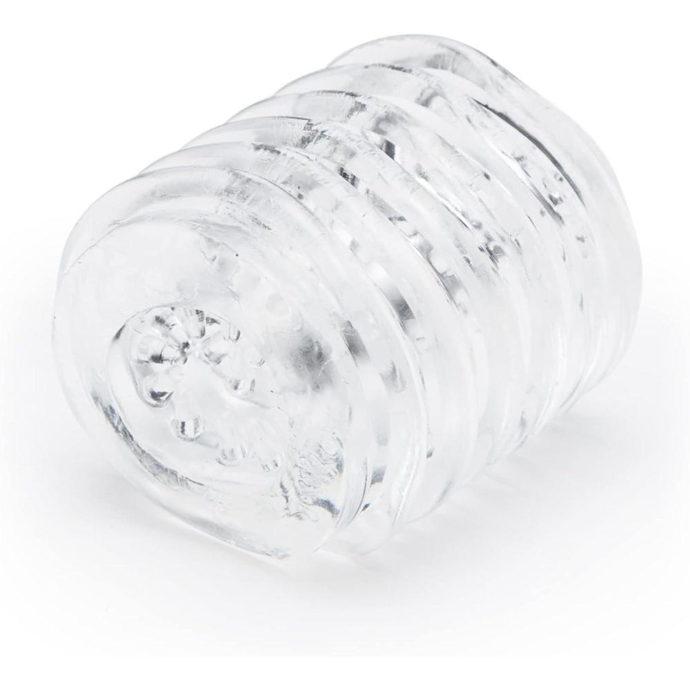 imageLovehoney DoubleTexture Male Stroker Masturbator Adult Toy Stretchy OpenEnded Penis Sleeve Sex Toy for Men with OralStyle Sensations Designed for Solo or Foreplay amp Stamina Training ClearClear