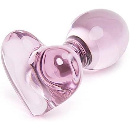 imageLovehoney Heart Butt Plug 3 Inch Glass Anal Plug Firm 4 Inch Girth amp Hypoallergenic Waterproof Pink