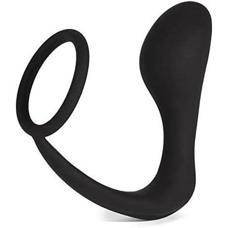 imageLovehoney Inside Job Butt Plug amp Cock Ring  4 Inch Silicone Anal Plug amp 475 Inch Penis Ring  Waterproof  Black