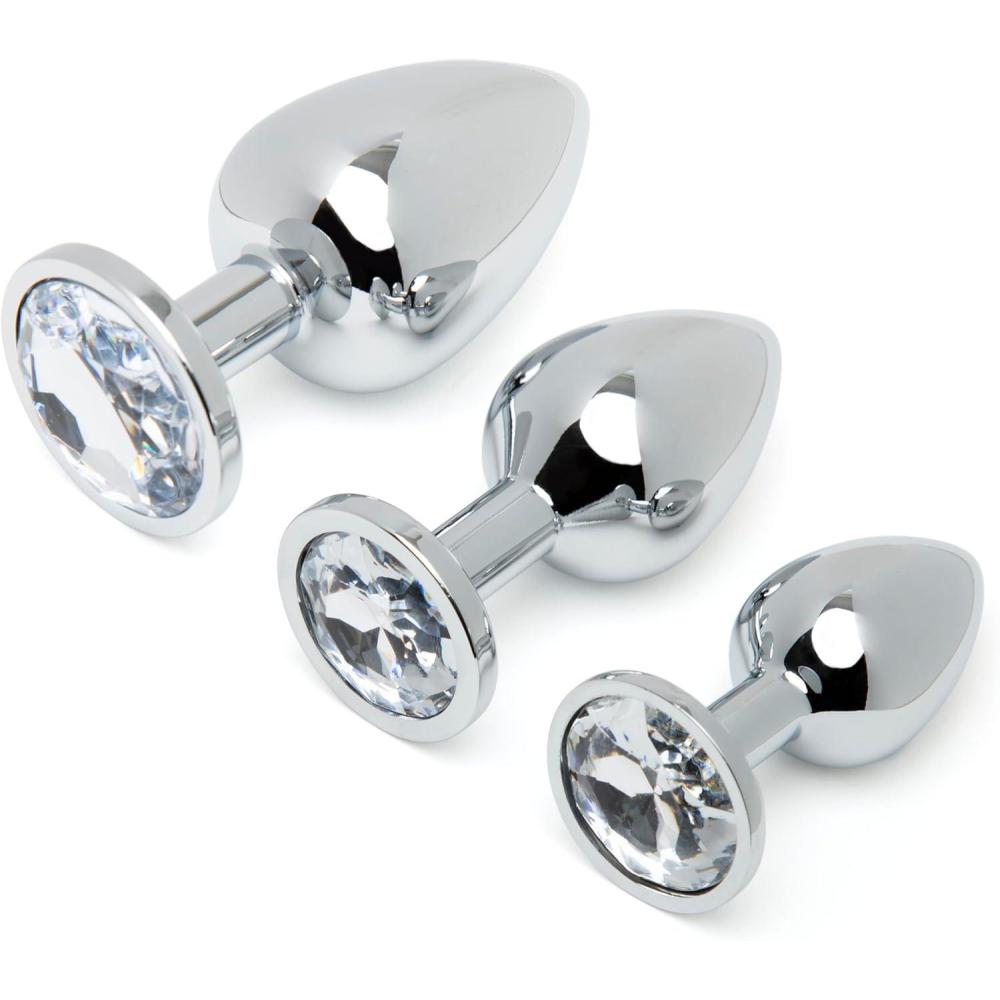 imageLovehoney Metal Butt Plug Kit Jewelled 3 PCS Anal Training Set for Beginners Butt Plugs for Men Women amp Couples Weighted Anal Sex Toys Small Medium amp Large Prostate Massager Adult Toy