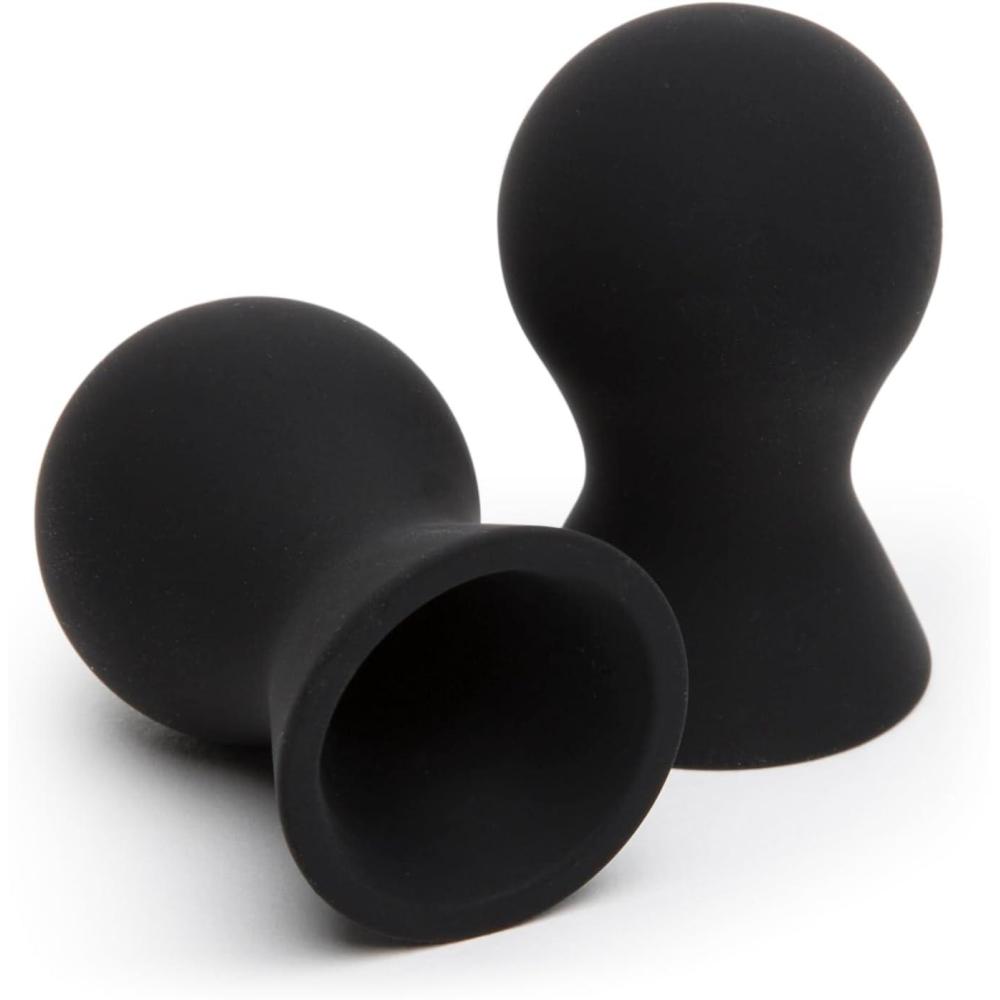 imageLovehoney Perfect Pair Nipple Suckers  Silicone Nipple Sucking Toys  BDSM Beginner Sex Toy Gifts for Women  Vacuum Cupping Breast Stimulation Suction Cups  Couples Adult Sex Games  BlackBlack