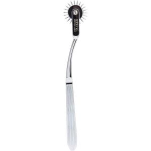 Fifty Shades of Grey Darker Adrenaline Spikes Pinwheel – 7.5 Inch Metal Wartenberg Pinwheel for Heightened Stimulation – 59g Stimulator Prickly Sensations – Includes Satin Bag – Silver