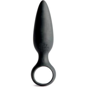 Fifty Shades of Grey Something Forbidden Butt Plug – 3.5 Inch Anal Plug with Finger Loop – Waterproof & Silicone – Black