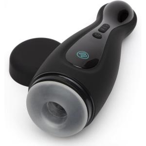 Lovehoney Blowmotion Sucking & Vibrating Male Masturbator – 4 inch Soft Textured Canal Male Sex Toy – 3 Suction Modes, 2 Speeds & 4 Vibration Patterns – Rechargeable Adult Sex Toy for Men – Black