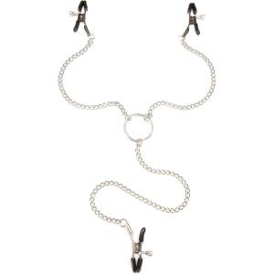 Lovehoney Bondage Boutique Nipple Clamps & Clit Clamp with Chain | Adjustable Crocodile Clips with PVC Tips | BDSM Bondage Toys for Couples & Women | Erotic Nipple Toys | Adult Sex Toys for Beginners
