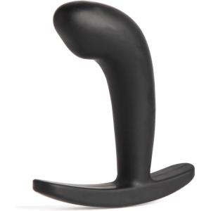 Lovehoney Booty Buddy Butt Plug – 3.5 Inch Silicone Anal Plug – Smooth Curved Prostate Massager with Wide T-Bar Base – Waterproof – Black