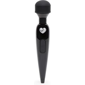 Lovehoney Deluxe Mini Cordless Handheld Personal Massager for Women | Rechargeable Back, Neck & Shoulder Wand Massager for Muscles | 17 Powerful Modes & Flexible Silicone Head | Grey(Black)