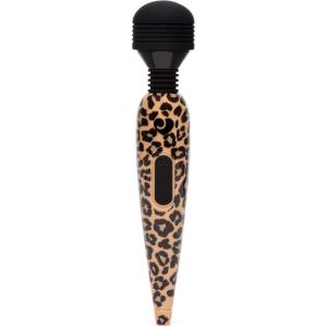Lovehoney Deluxe Mini Cordless Handheld Personal Massager for Women | Rechargeable Back, Neck & Shoulder Wand Massager for Muscles | 17 Powerful Modes & Flexible Silicone Head | Grey(Leopard Print)