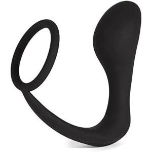 Lovehoney Inside Job Butt Plug & Cock Ring – 4 Inch Silicone Anal Plug & 4.75 Inch Penis Ring – Waterproof – Black