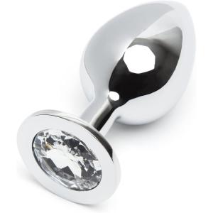 Lovehoney Jewelled Butt Plug – 3.5 Inch Metal Anal Plug – SmoothTapered Tip with Flared Base – Waterproof