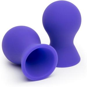 Lovehoney Perfect Pair Nipple Suckers | Silicone Nipple Sucking Toys | BDSM Beginner Sex Toy Gifts for Women | Vacuum Cupping Breast Stimulation Suction Cups | Couples Adult Sex Games | Black(Purple)