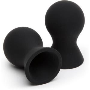 Lovehoney Perfect Pair Nipple Suckers | Silicone Nipple Sucking Toys | BDSM Beginner Sex Toy Gifts for Women | Vacuum Cupping Breast Stimulation Suction Cups | Couples Adult Sex Games | Black(Black)