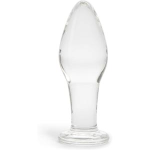 Lovehoney Pure Pleasure Butt Plug – 4 Inch Glass Anal Plug – Tapered Tip with Flared Base – Waterproof – Clear