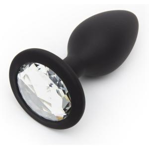 Lovehoney Silicone Butt Plug | Jewel Anal Sex Toys for Men, Women, Couples | 3 Inch Beginners Adult Toys | Anal Trainer Prostate Massaging Device | Portable Butt Plug Male Sex Tool |Black