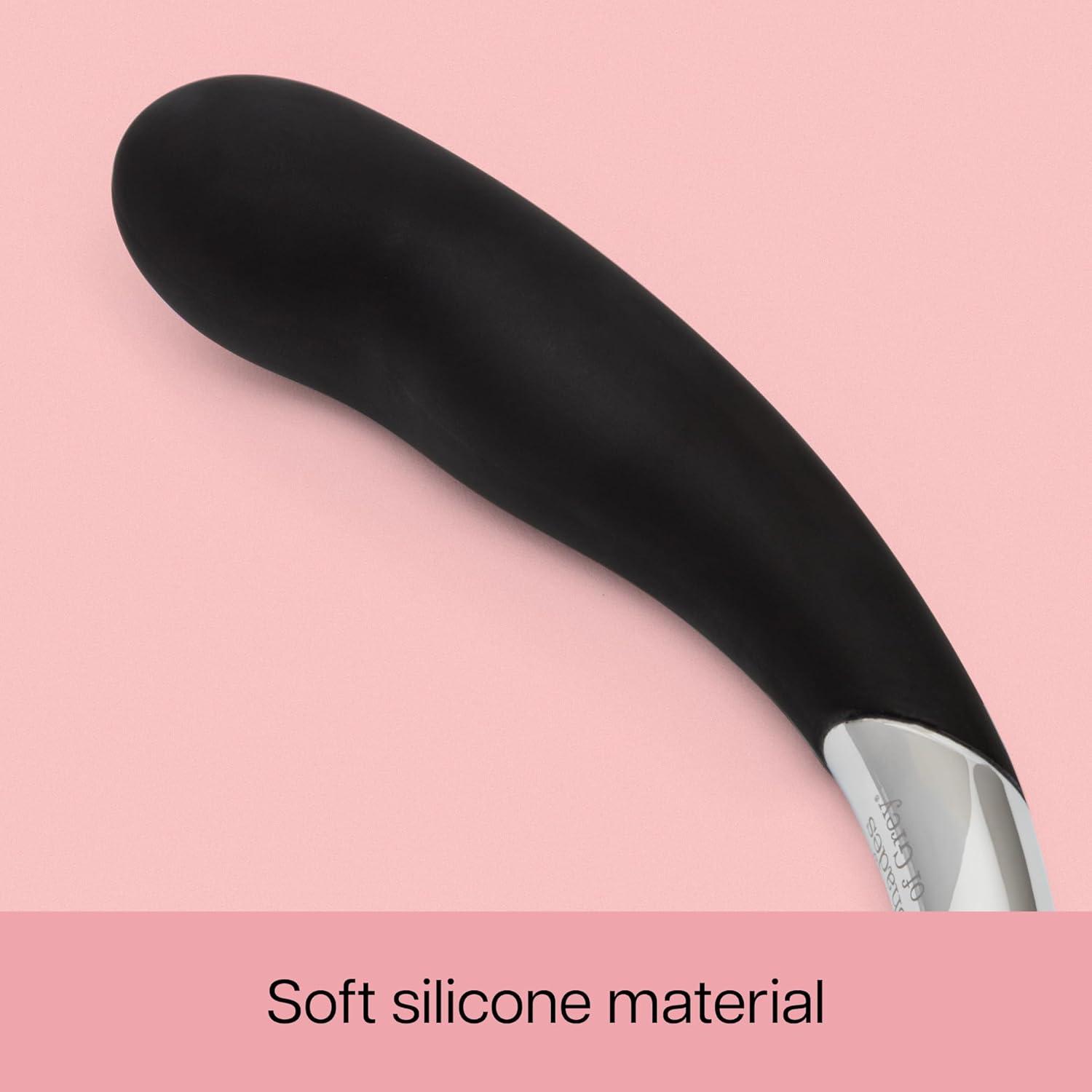 imageFifty Shades of Grey Sweet Pressure Double Ended Dildo 5 inch Silicone Stimulator Couples Sex Toy Weighted Metal Temperature Play Dildo Curved Penis G Spot Massager Adult Sex Toys for Women