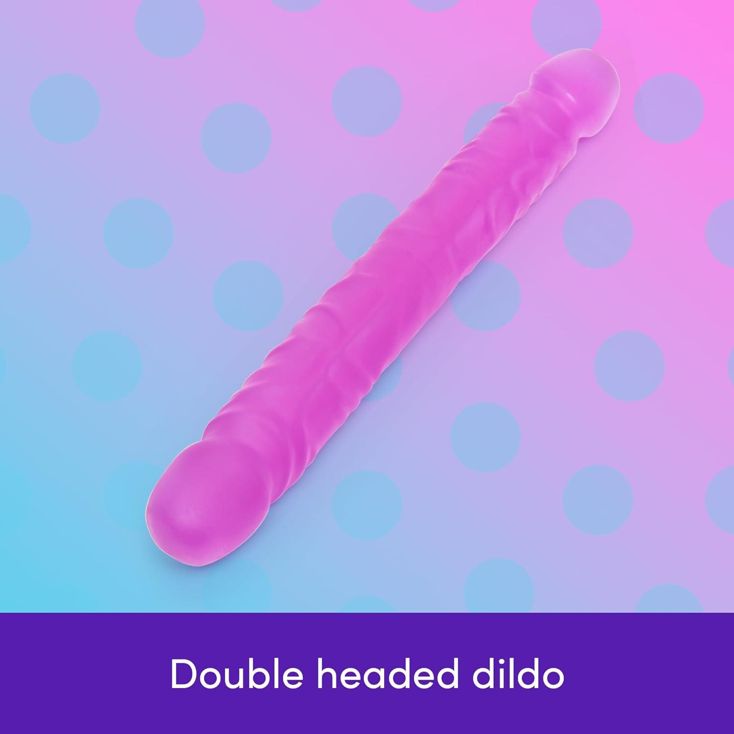 imageLovehoney Double Ended Dildo 12 inch Large Realistic Dildo Long Dong Flexible Anal Toy for Men Thick Double Sided Penis G Spot Massager Adult Sex Toys for Women Couples amp Lesbians Purple