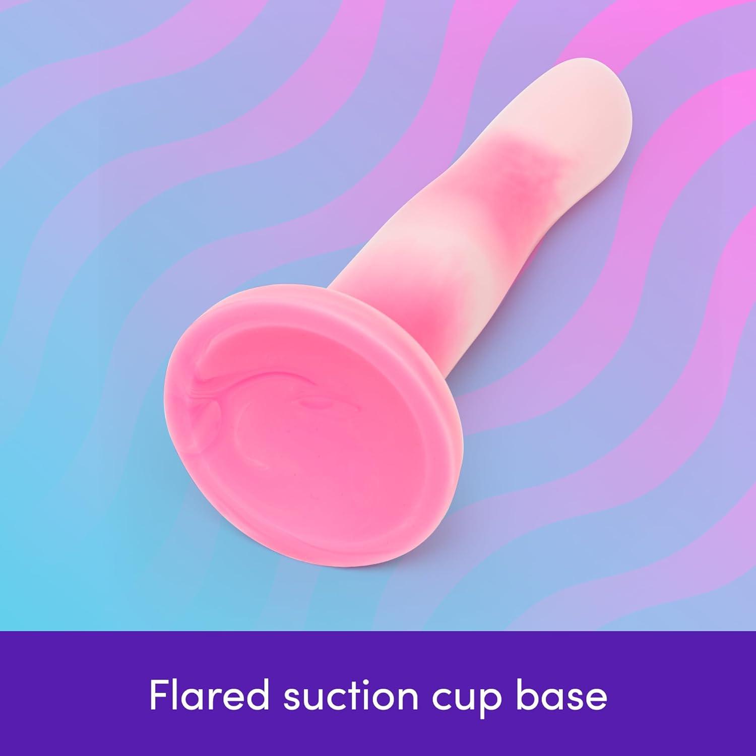 imageLovehoney Flexible Liquid Silicone Dildo 5 inch Suction Cup Dildo for Women G Spot Personal Massage Tool Curved Anal Toy Prostate Massager Harness Compatible Adult Sex Toys for Couples Pink