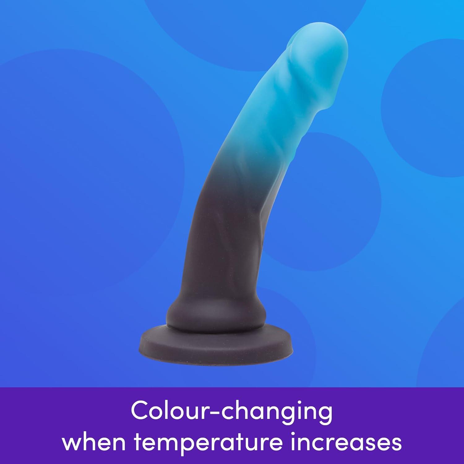 imageLovehoney Lifelike Lover Luxe Realistic Dildo 7 Inch Suction Cup Dildo Colour Changing Curved Smooth Silicone Harness Compatible Strap On Adult Sex Toy Waterproof PurplePinkBlackBlue